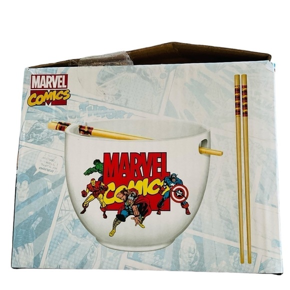 Marvel Comics Ceramic Ramen Bowl w/ Box Superhero Logo - Picture 9 of 9